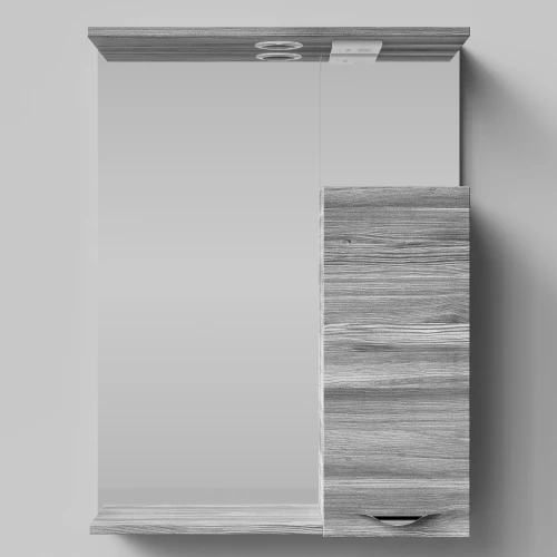 Зеркало Марко 60, ручки Хром, Лиственница структурная контрастно-серая ПВХ 64202, правый