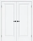 Двустворчатая межкомнатная дверь BRAVO Прима-0 White Silkwood