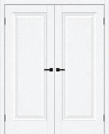Двустворчатая межкомнатная дверь BRAVO Прима-0 White Silkwood