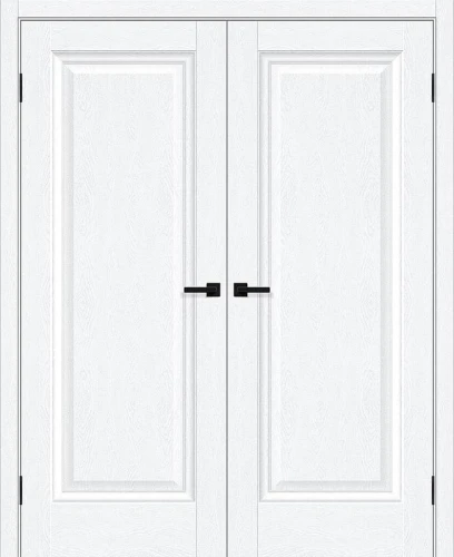Двустворчатая межкомнатная дверь BRAVO Прима-0 White Silkwood