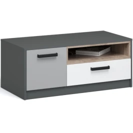 Тумба ТВ «Квадро» 100, Антрацит/Дуб эндгрейн/Шиншилла/Белый