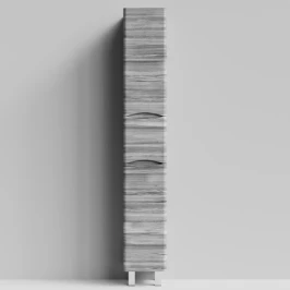 Пенал Адель 30 (1 ящик, 2 двери) напольный, Лиственница структурная контрастно-серая ПВХ 64202, правый