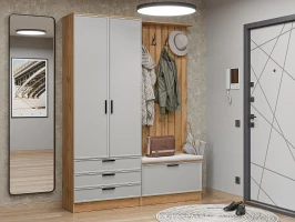 Готовая прихожая Стиль-03 Grey Silk Дуб Вотан