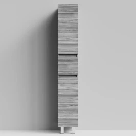 Пенал Бест 30 (2 двери, 1 ящик) напольный, Лиственница структурная контрастно-серая ПВХ 64202, правый