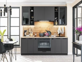 Готовый кухонный гарнитур Глетчер-01 Маренго Силк