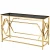 BS-1536G Консольный столик стеклянный тонированный 140*40, основание нержавеющая сталь золото