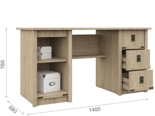 Стол «Валенсия» 1д3ящ, Дуб сонома