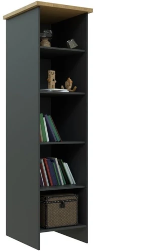 Шкаф с витриной  «Скандинавия Л» КМК 0905.27, Графит/ дуб наварра