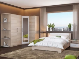 Спальня «Аврора», Дуб сонома/Белый Спальня «Аврора», Дуб сонома/Белый