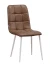 C919/DC809 Стул мягкий, СВЕТЛО-КОРИЧНЕВЫЙ#99-55 экокожа, каркас металл белый КРУГЛЫЙ
