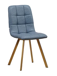 C919/DC809 Стул мягкий, ГОЛУБОЙ#99-56 экокожа, каркас металл золото КВАДРАТ