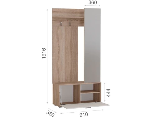 Прихожая Лайт», Дуб сонома/белый