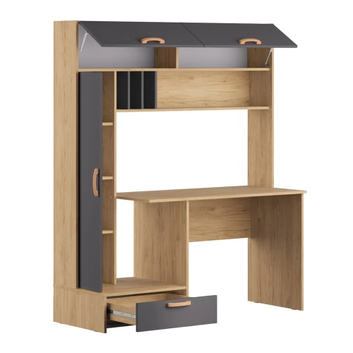 Стол письменный Лайт 03.243 Н, Гикори Рокфорд, Темно-серый