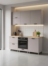 Готовая кухня МК Аленушка 1,8м Астра Лаванда Кашемир,скоба черный,сонома