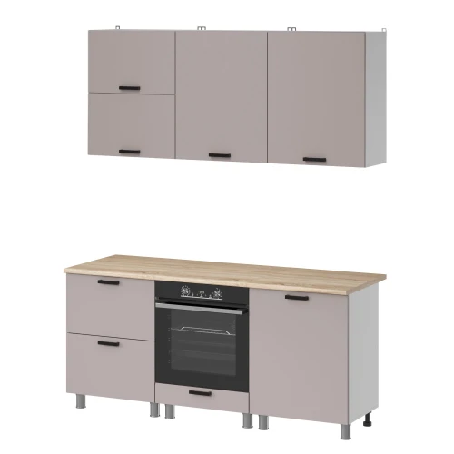 Готовая кухня МК Аленушка 1,8м Астра Лаванда Кашемир,скоба черный,сонома