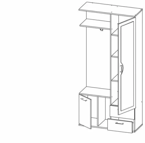 Прихожая Кармен-1 ясень темный/светлый