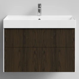 Тумба Лоренцо, 85 подвесной, Дуб цвет 14 Vodok с раковиной в комплекте