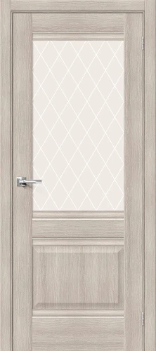 Межкомнатная дверь экошпон Прима-3 Cappuccino Melinga White Сrystal