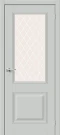 Межкомнатная дверь ПЭТ BRAVO Классик-13 Grey Silk White Сrystal