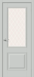 Межкомнатная дверь ПЭТ BRAVO Классик-13 Grey Silk White Сrystal