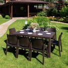 Обеденный комплект JULY L коричневый Обеденный комплект JULY L коричневый