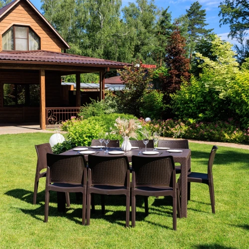 Обеденный комплект JULY L коричневый