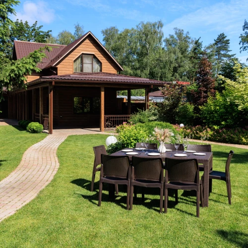 Обеденный комплект JULY L коричневый