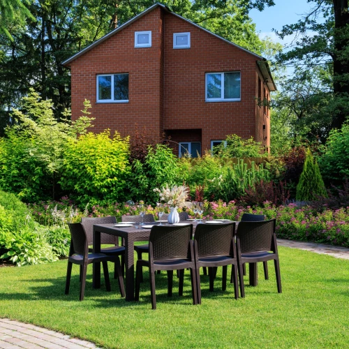 Обеденный комплект JULY L коричневый