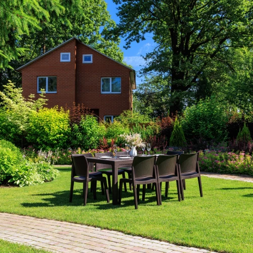 Обеденный комплект JULY L коричневый