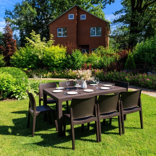 Обеденный комплект JULY L коричневый