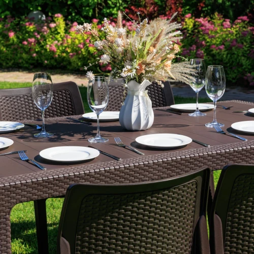 Обеденный комплект JULY L коричневый