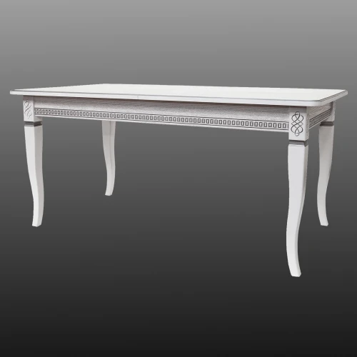 Стол обеденный Фидея 3 белый/серебро 120/160*70