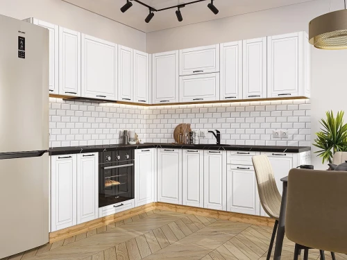 Угловая модульная кухня Дублин-02 Special White Дуб вотан 2140*2200/2400*600