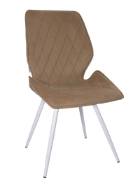 DC230 Стул мягкий, ЗОЛОТОЙ#M420-08 велюр, каркас металл, белый КРУГЛЫЙ