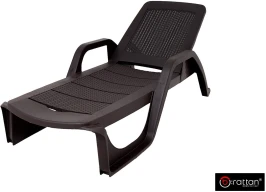 Шезлонг B:rattan NILO стопирующийся, коричневый