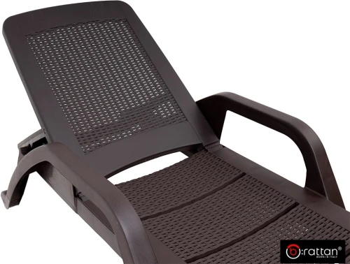 Шезлонг B:rattan NILO стопирующийся, коричневый