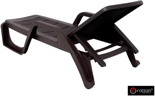 Шезлонг B:rattan NILO стопирующийся, коричневый