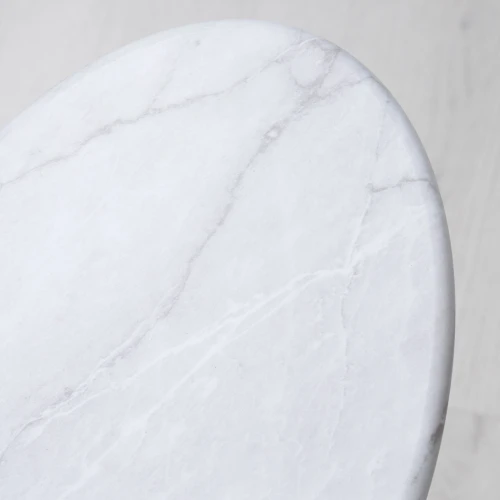 Стол приставной овальный МеталлАрт М015 белый мрамор/белый