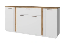 MATEO, Тумба 4D1S. Цвет БЕЛЫЙ / ДУБ НАВАРРА