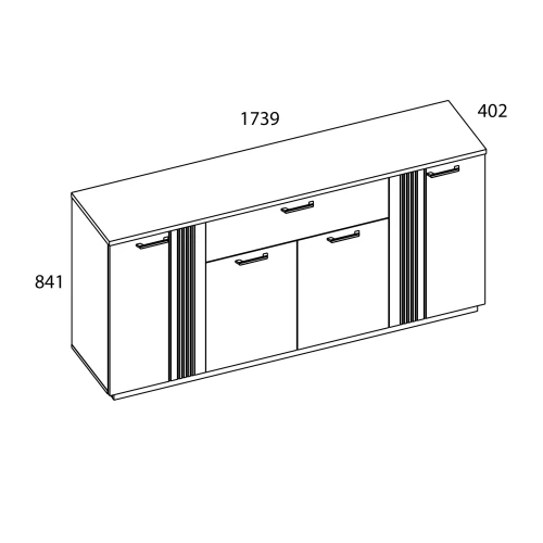 MATEO, Тумба 4D1S. Цвет БЕЛЫЙ / ДУБ НАВАРРА