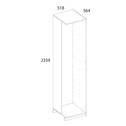 Серия модульных шкафов, Корпус шкафа 51/56 P. Цвет БЕЛЫЙ