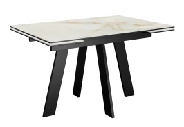 Стол DikLine SKM110 Керамика глянец Ostra Bianco (мрамор глянец белый)/подстолье черное