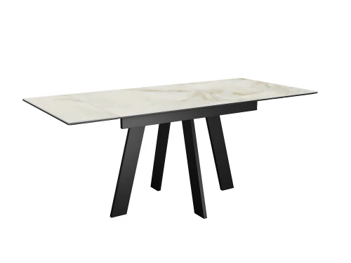 Стол DikLine SKM110 Керамика глянец Ostra Bianco (мрамор глянец белый)/подстолье черное