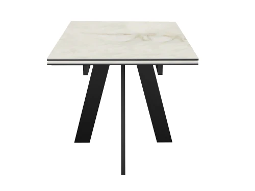 Стол DikLine SKM110 Керамика глянец Ostra Bianco (мрамор глянец белый)/подстолье черное