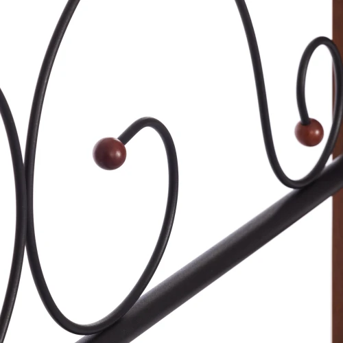 Кровать AT-803 дерево гевея/металл, 160*200 см (Queen bed), красный дуб/черный