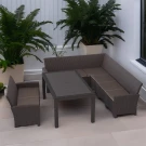 Комплект мебели под ротанг Калифорния “California“ с угловым диваном 240х136 см, 2х-местным диваном 121х62 см  с подушками и столом 165х95 см