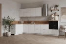 Кухонный гарнитур КГ Угловой 1500х3150 (с пм) , Белый софт матовый  Арника РМ в.5