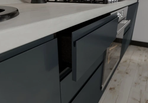 Трехуровневый кухонный гарнитур Маори 3400 Нуар Эмаль прямой