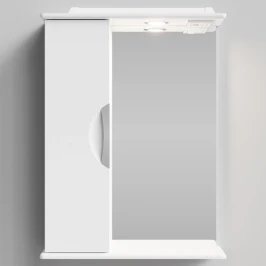 Зеркало Лира 55, белая, левая