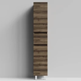 Пенал Бест 35 (2 двери, 1 ящик) напольный, Дуб крымский коричневый ПВХ 131005-9005, правый, бельевая корзина